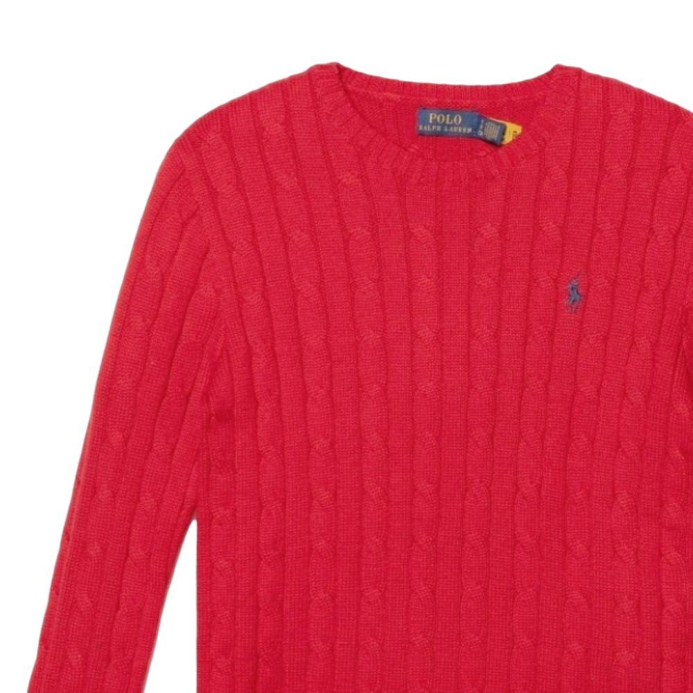 Свитер женский Polo Ralph Lauren с вышитым пони, вязаный косами из хлопка, женский свитер 211570012-140
