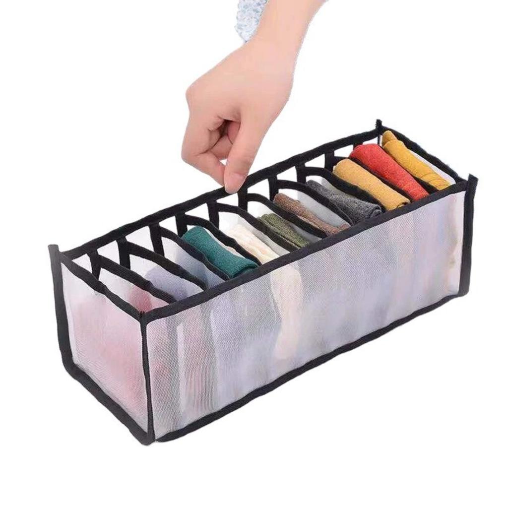 Storage Set, Mesh Divided Underwear Storage Box, Wardrobe Drawer Storage Artifact, Sorting Bag, Socks, Underwear Multi Grid Storage