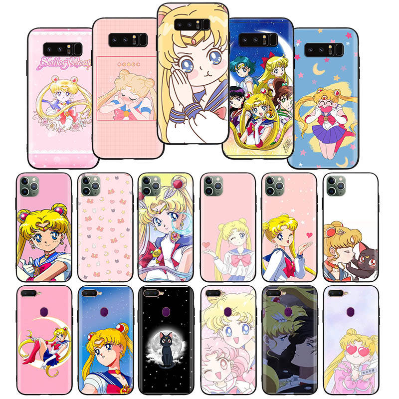 33 Cartoon Sailor Moon Soft Case for Xiaomi Redmi 10A 10C 12C 13C 9A 9C 9T A3 A3X Note 8 9 10 11 12 13 Poco F5 F6 M6 X3 X6 C50 C51 C55 C65 Pro Plus 5G