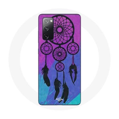 Coque Pour Samsung Galaxy S20 FE Attrape Rêve Noir Fond Bleu Et Violet