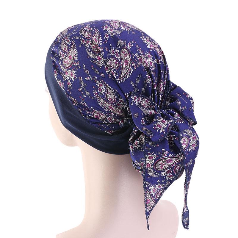 Women Cancer Head Scarf Chemo Hair Loss Hat Turban Pre-Tied Headwear Bandana