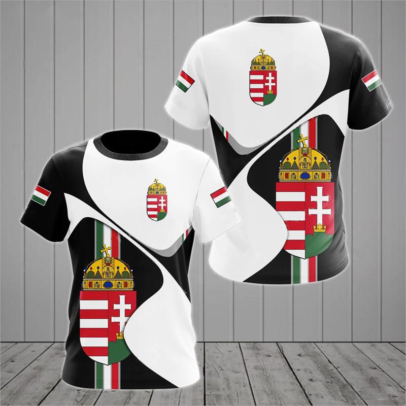 Мужская футболка с принтом флага Венгрии, высокое качество, модные топы с коротким рукавом и круглым вырезом, уличные футболки в стиле Харадзюку, негабаритная одежда в стиле ретро