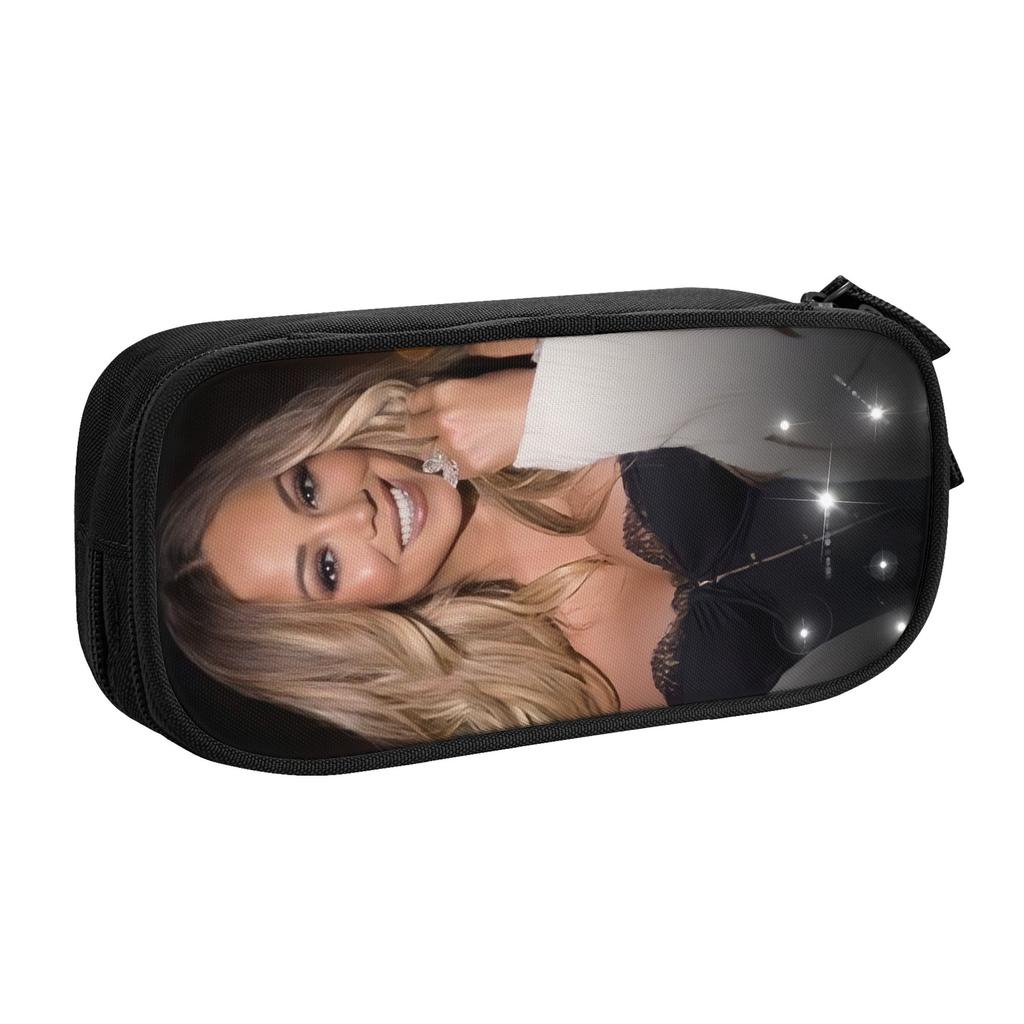 M-Mariahs Kawaii C-Careys American Singer Pencil Case for Boys Girls Large Storage Pen Box Bag Stationery