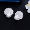 CMM Корейская мода Свадебная вечеринка CZ Циркон женские украшения Искусственный жемчуг Серебристые серьги-гвоздики в форме ракушки