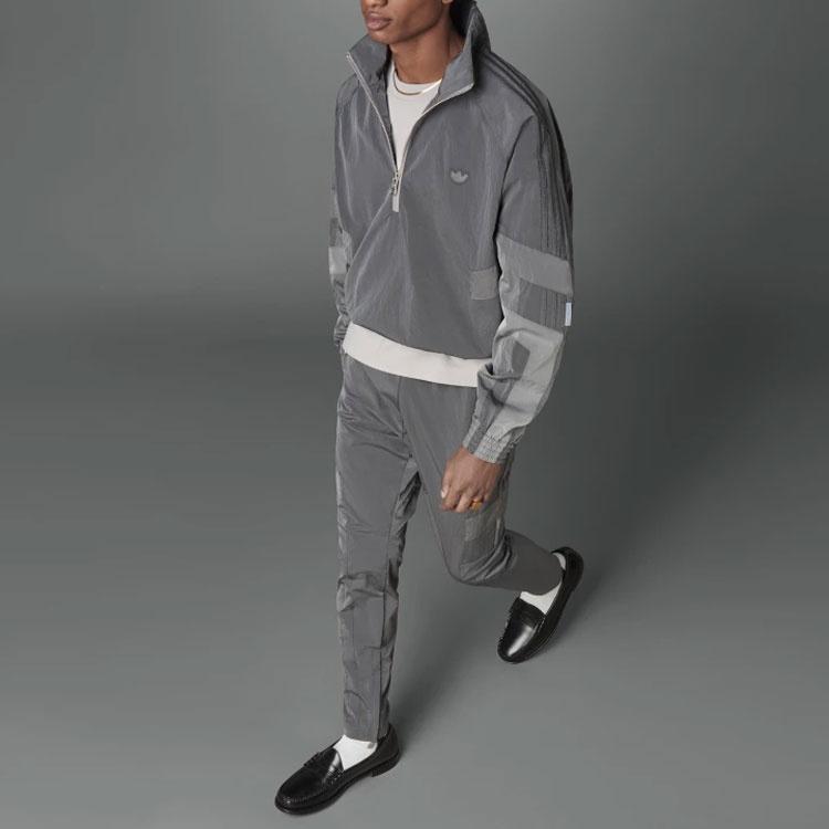 adidas Оригинальная серия Blue Version Повседневная куртка с полумолнией и воротником-стойкой Серая Мужская HD2233