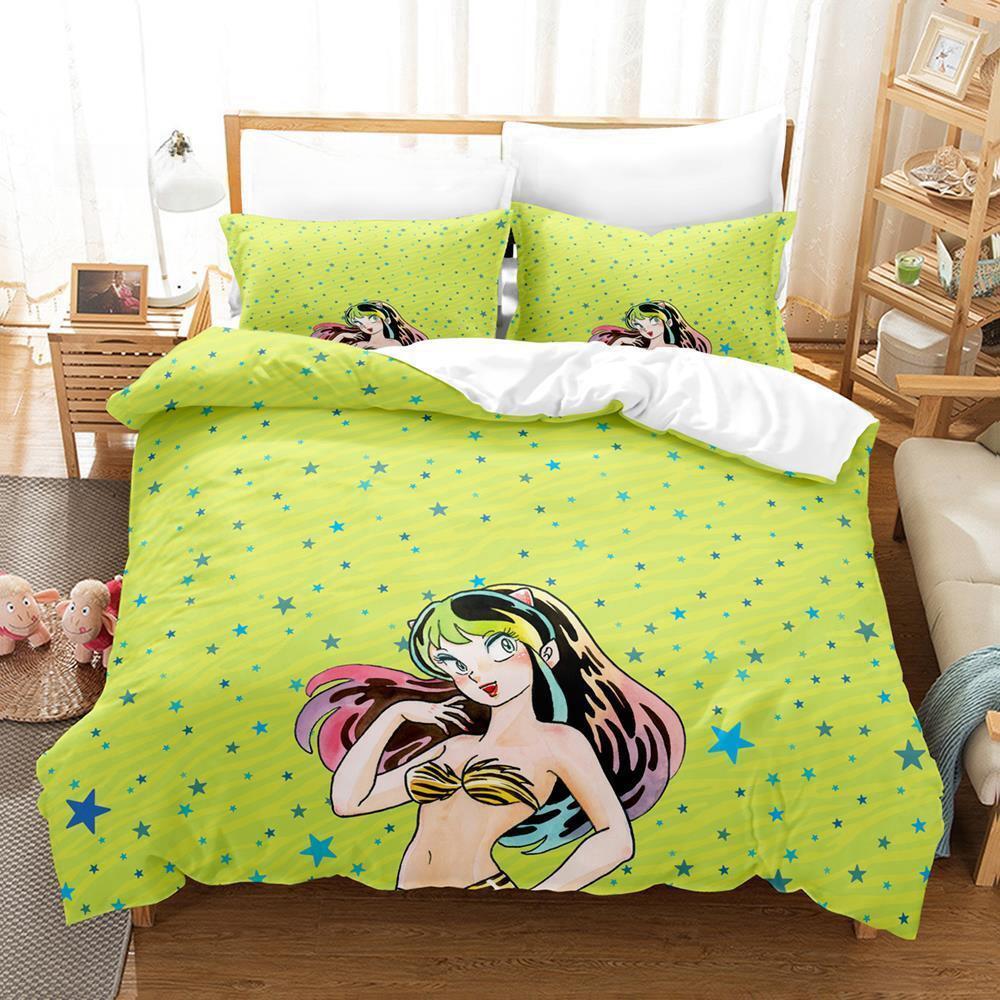 Urusei Yatsura Лам Постельный набор Односпальный Двуспальный Полный Королевский Кинг Сайз Набор для кровати Взрослый Детский Спальня Комплекты пододеяльников Аниме Набор простыней