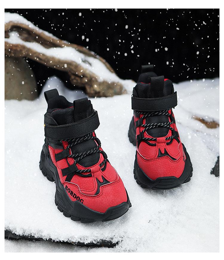 Детские зимние сноубутсы Babudou - Теплые на флисовой подкладке, Нескользящие, Водонепроницаемые уличные ботинки