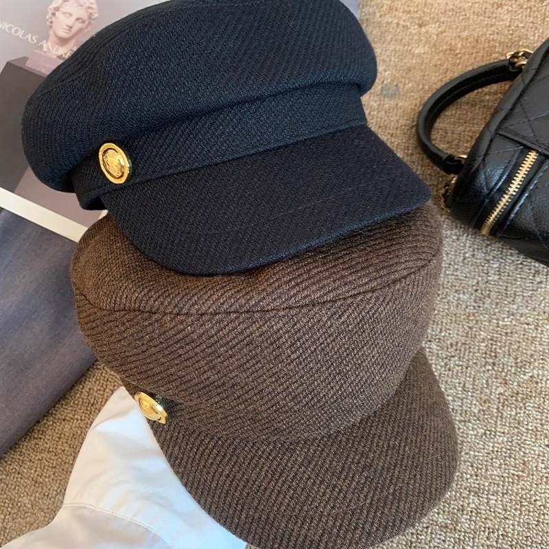 Korean daughter Xiaoxiangfeng beret female autumn and winter advanced sense retro fashion versatile painter hat showing face small hat