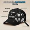 [Slogan Baseball Cap] Women's "TELL ME I'M A GOOD GIRL" Print Cream Hat, Adjustable Soft Breathable, Sun Protection Casual Street Dad Cap