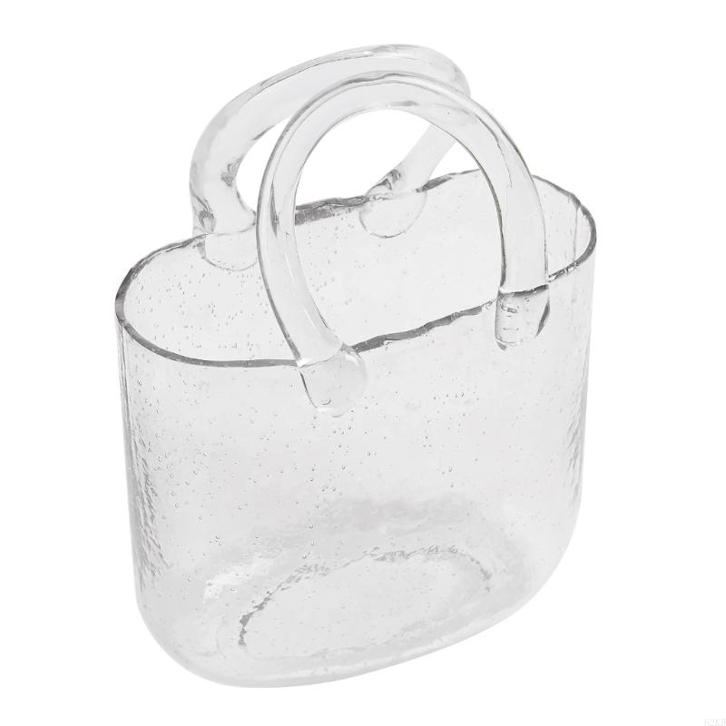 62KD Clear Glass Vase Fish Vase Bucket Decorative Flower Pot Desktop Ornaments for Home Festival Wedding Decoration