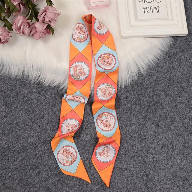 Brand Horse Bag Scarf 2024 New Design Wow Women Luxury 100% Silk Scarf Fashion Headwear Skinny Hair Scarves Neckerchief