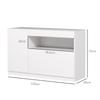 Modern Low Sideboard with Soft-Close Doors and Push-to-Open, Adjustable Shelves, White