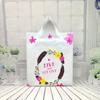Vertical Plate Handle Plastic Bag Thick Large Size Clothing Store Packing Gift Storage Portable Package Cartoon Bags 50pcs