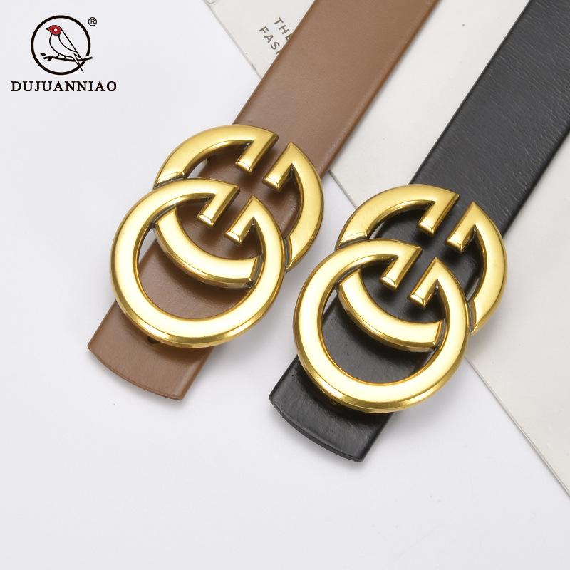 Письмо Ретро Ремень Первый Слой Коровья Кожа Повседневный Чистая Коровья Кожа Ремень Женский Натуральная Кожа Джинсы Женский Ремень