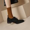 Great To Wear, Matte Lace-up Flat-heeled Single Shoes, Women's British Style Loafers, Retro Small Leather Shoes.