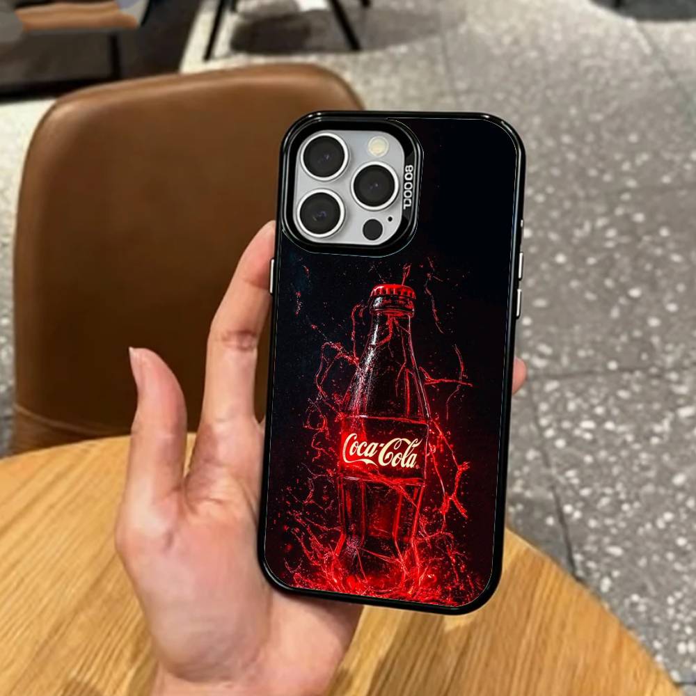 Чехол для телефона Hot C-Coca D-Drinks C-Cola для iPhone 17, 16, 15, 14, 13, 12, 11 Plus, Pro Max, цветной, с серебряным покрытием внутри