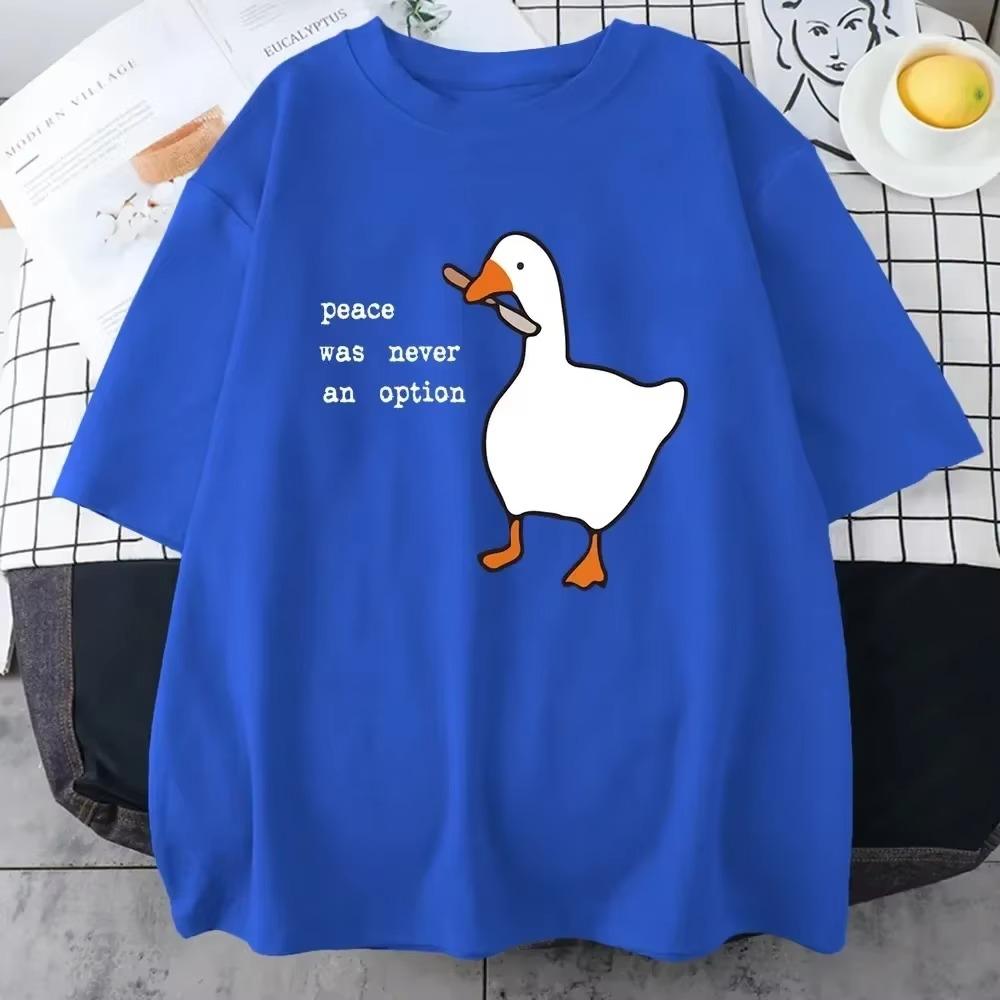Мир Никогда Не Был Вариантом Принты Мужская Футболка Смешные Утки Короткий Рукав Хлопковая Футболка Повседневные Свободные Топы Мужские Футболки Уличная Одежда