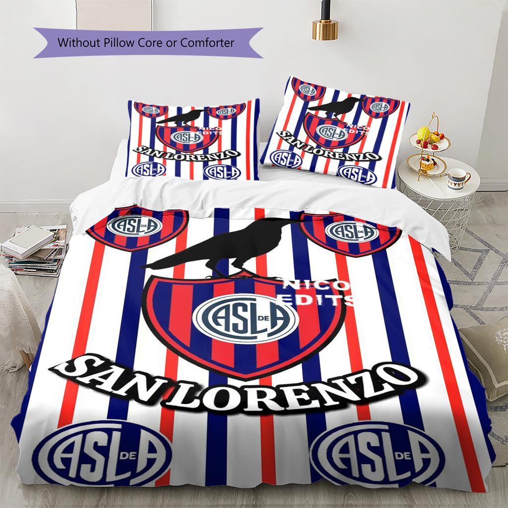 SAN LORENZO Pattern Bedding Set Quilt Cover Pillowcase Home Decor Gift (1 * duvet cover + 2 * pillowcase, without core)
