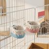 Large Capacity Ceramic Hamster Food Bowl Fixed Bowl Automatic Feeder Hangable Food Bowl  Small Pets