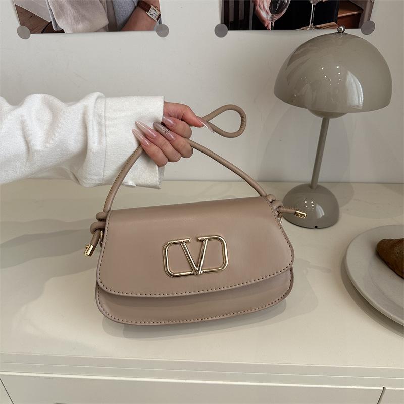 Spring New Foreign Solid Color Texture Exquisite Underarm Bag Women's Retro Trend High-end Personality Casual Shoulder Bag