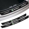 1pcs Carbon Fiber Car Trunk Rear Bumper Sticker Guard Plate Protector For Octavia Superb Rapid Kodiaq Karoq Fabia Kamiq Roomster Citigo