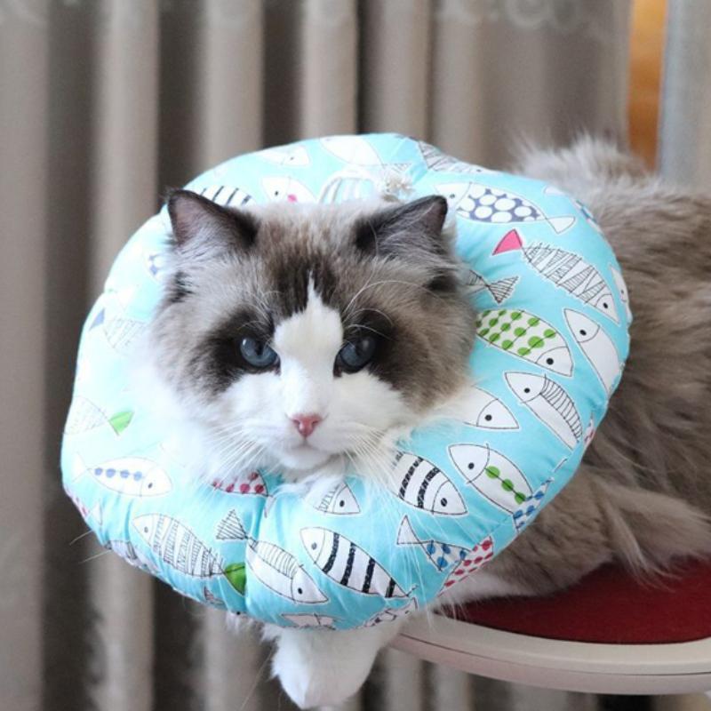Елизаветинский воротник для кошек, защита от укусов, вылизывания, царапания, мягкий головной чехол, кошка, собака, домашнее животное, стерилизация, позорный конус, хлопковый воротник для шеи