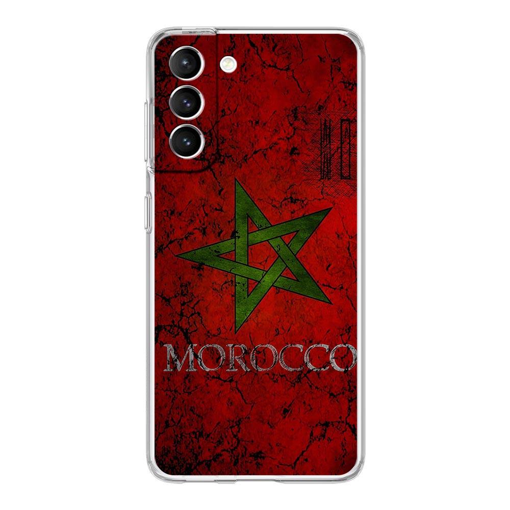 Чехол для телефона с флагом Марокко и футбольным мячом для Samsung Galaxy S22 5G S20 Ultra S21 FE 5G S10E S9 S8 S10 Plus Note 20 10, прозрачный силиконовый чехол