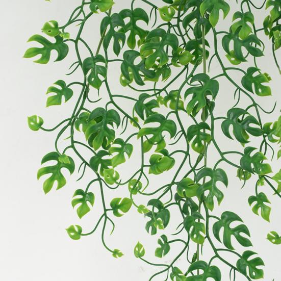Имитация 5-вилочной лозы Монстера, реалистичный внутренний потолок, не требующий обслуживания, цветочная лоза для круглогодичного украшения