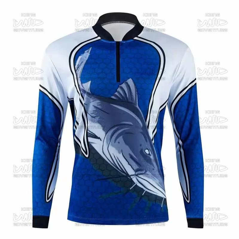 Mens Quick-Dry UV Protection Long Sleeve Fishing Shirt With Half Zip Summer Outdoor Activities Cycling Running Hiking