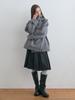 KIJUN Wool High Neck Half Coat Melange Gray