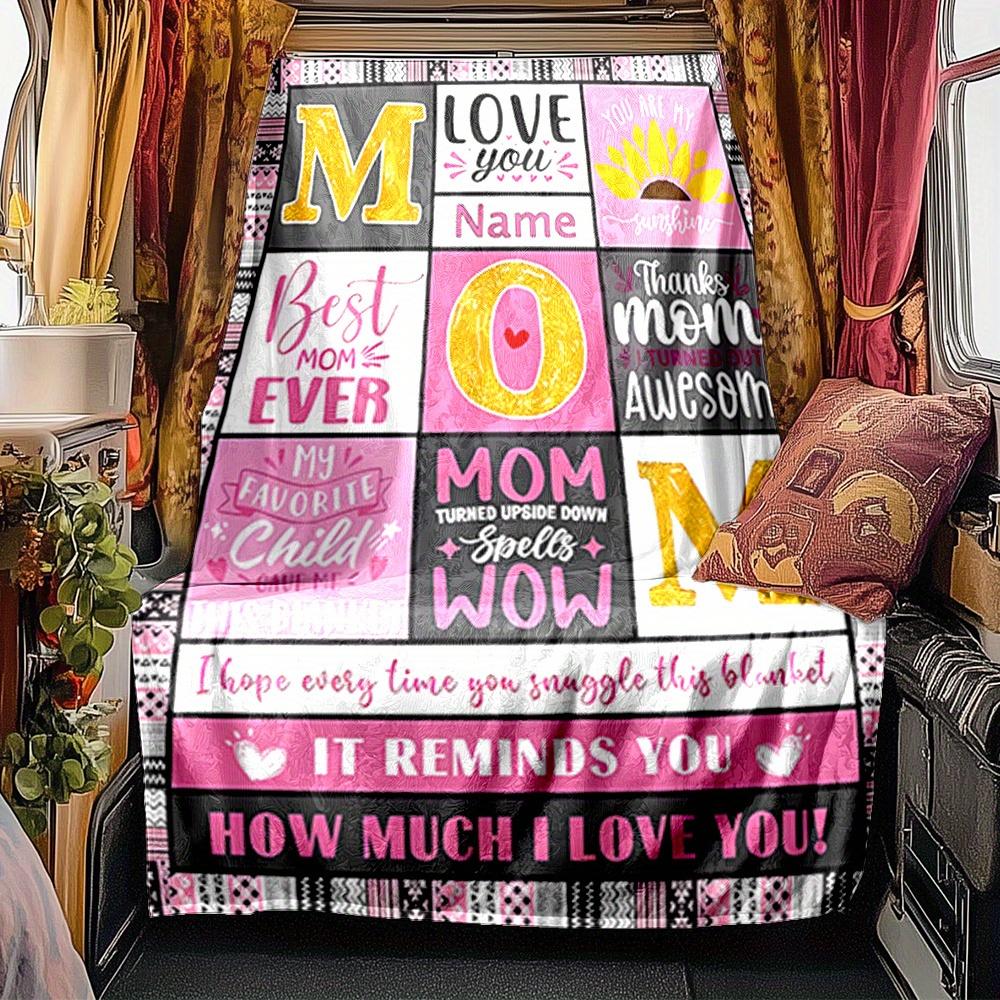 Mother Blanket Personalized Name Soft Comfortable Stylish Blanket Car Blanket Perfect For Travel Camping Outdoor Home Suitable For All Seasons