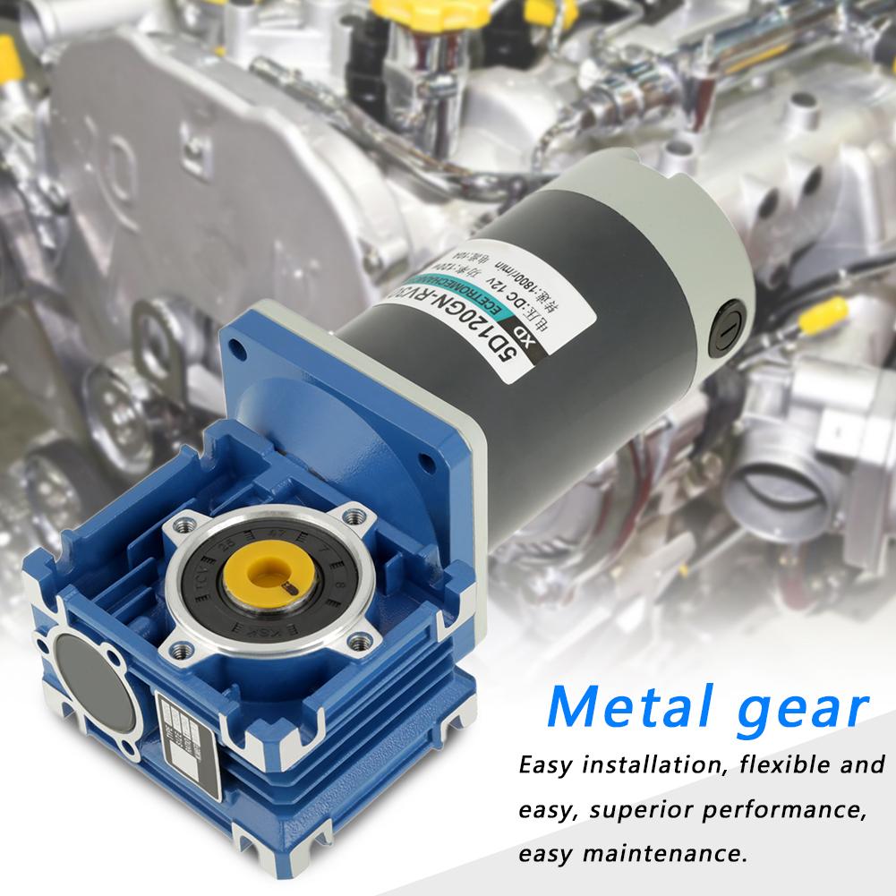 120W RV30 Worm Gear Motor Speed Adjustable CW CCW with Self Locking (12V)