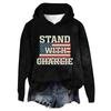 Women's Hooded Long Sleeve Printed Flannel Top Hooded Sweatshirt