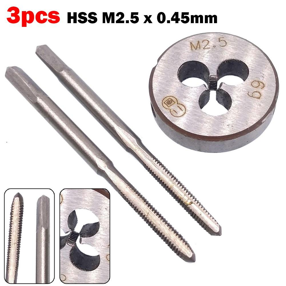 HSS M2.5 x 0.45 мм конический и пробковый метчик и M2.5 x 0.45 мм плашка метрическая резьба правая