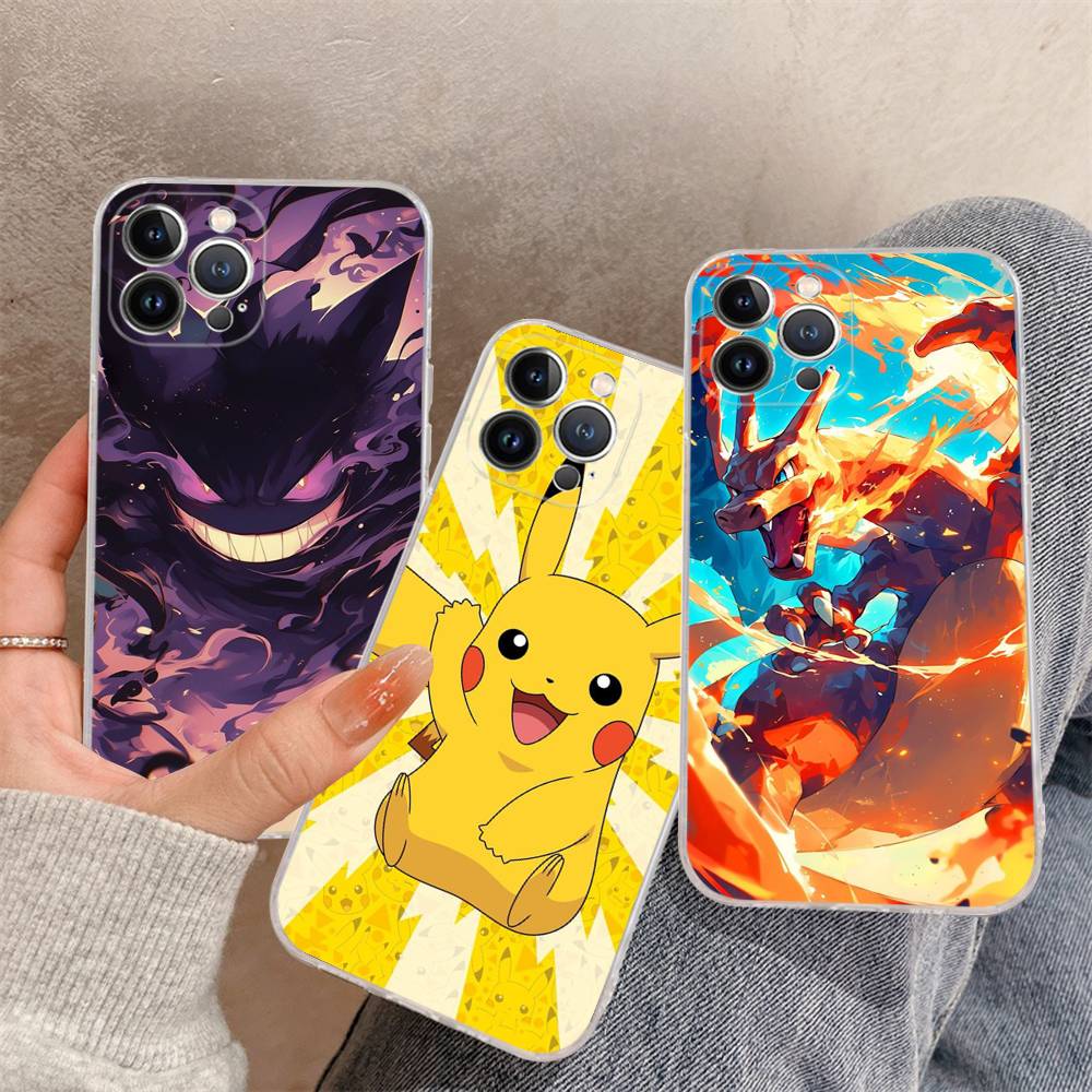 1pc Popular Cartoon Anime P-PokemonS Phone Case For IPhone 17 16 15 14 11 12 13 Mini Pro XS Max Plus Funda Shell