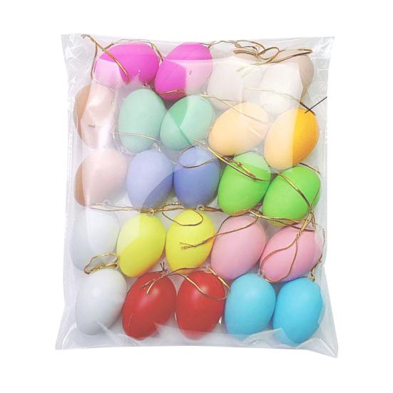 12/24Pcs Easter Egg Decorations Colorful Plastic Eggs Tree Hanging Ornament Kids DIY Craft Toys for Easter Party Home Decor