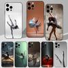 Чехол для телефона 'Танцующая Арт Балерина' для iPhone 16,15,14,13,12,11 Plus,Pro Max,XS,X,XR,SE,Mini,8,7 Мягкий Силиконовый Черный Чехол