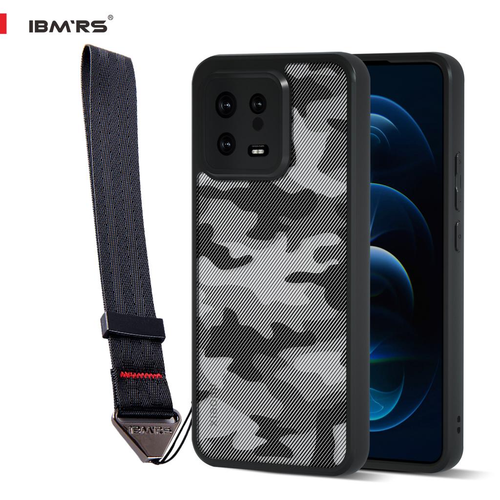 (Comes with wrist strap)IBMRS for Xiaomi 13 Case,camouflage Shockproof matte Phone Case