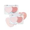 ETUDE Heart Pop Duo Brusher Envy Bloom 2 Colors Dual Korean Makeup Artist Collaboration Layering Cheek Natural Highlight Cool and Yellow Glossy