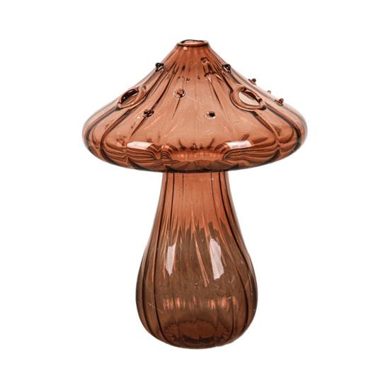 Flower Vase Adorable Mushroom Shape Transparent Glass Planter Unique Plant Propagation Station for Home Decoration