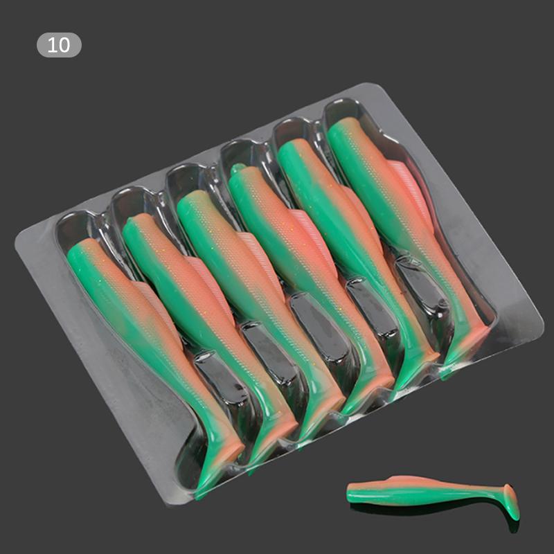 6Pcs Tpr Soft Lure 8 Cm Rubber Fishing Lure Shad Swim Baits Silicone Bait