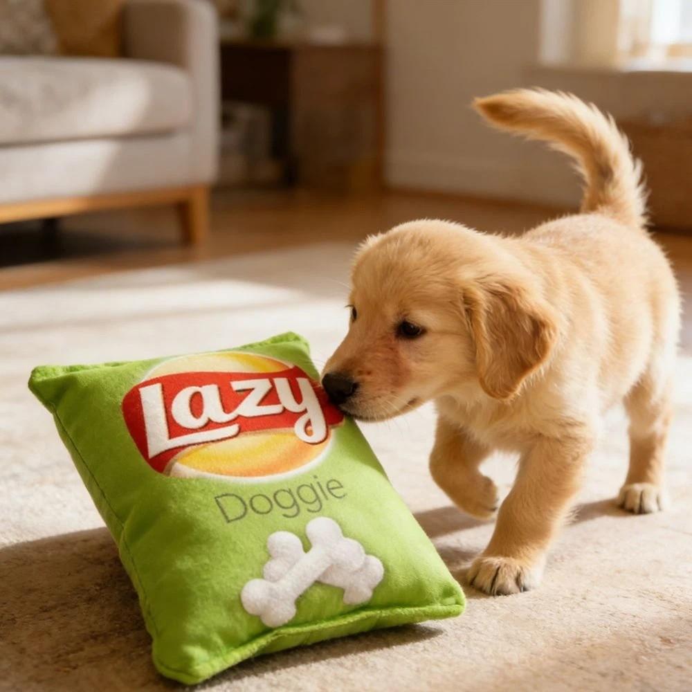 Clean Teeth Plush Potato Chip Toy Creative Chew Training Toy Soft Dogs Gnawing on Toys  for Pets