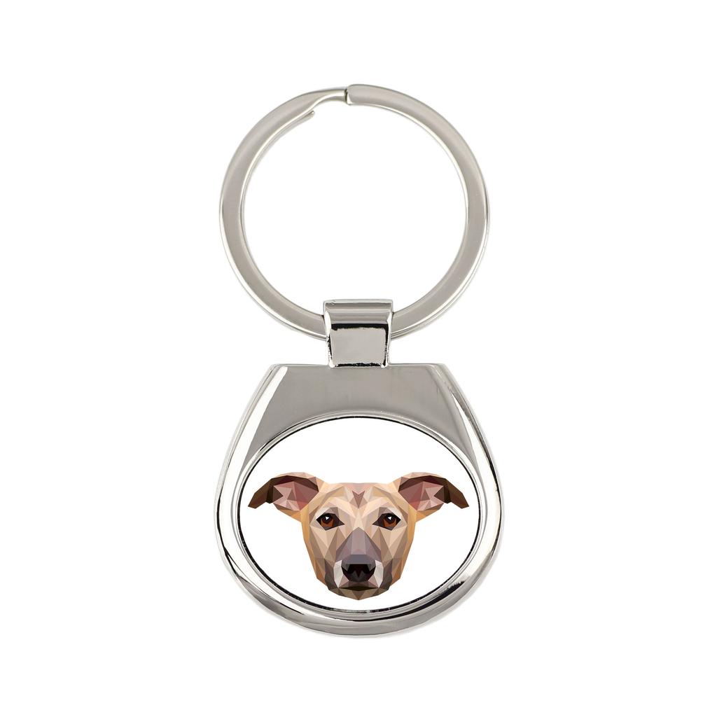 Whippet - Geometric Keychain with a Photo and the Inscription Art-Dog