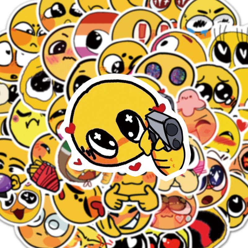 100Pc Cute Smiley Emoticon Stickers Same Cute Stickers Vtuber Luggage Stickers Mug Stickers Notebook Decoration Stickers