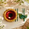Sunflower Bird Bath Iron Art Flower Garden Stake Bird Drinking Station  Patio Decor