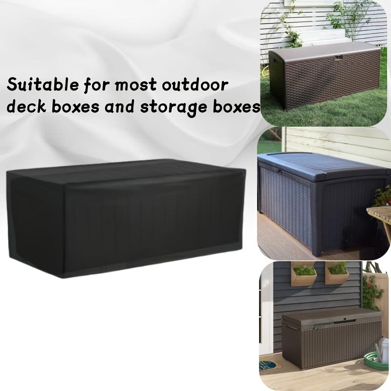 One Piece Outdoor Deck Box Cover - Black Premium Oxford Fabric - Compatible with most other deck boxes (cover only)