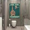 Animals Cat Dog Are You Pooping Funny Bathroom Sign Poster Print Canvas Painting Wall Art Picture for Toilet Home Bathroom Decor