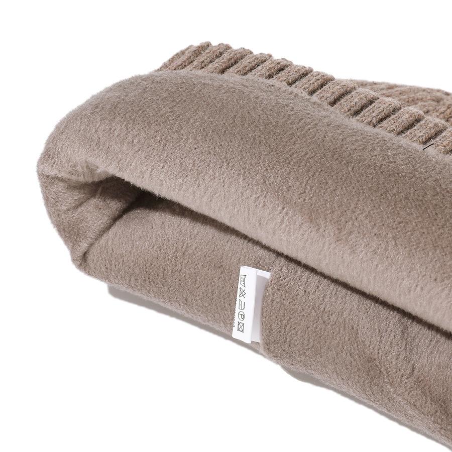 Winter Men's Knitted Hat Scarf Kit Stretch Warm Hat Two-Piece Set Thick Sleeve Cap Skullies Beanies