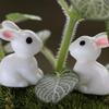 15pcs Mini Resin Rabbit Room Decoration Lovely Family Ornaments Micro Landscape Small Cartoon Bunny Animal Cute Gift Crafts