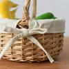 Натуральная плетеная корзина для цветов, ручная работа, ивовая корзина с ручкой, компактная, переносная, многофункциональная, пасхальная корзина для цветов с фруктами